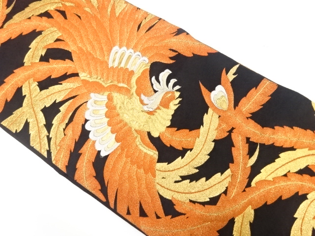 アンティーク　鳳凰模様織り出し袋帯（着用可）